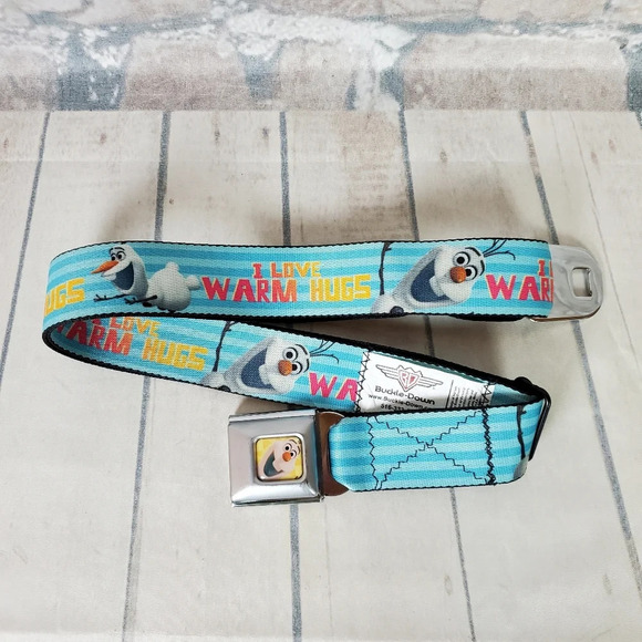 2/$25 Disney Frozen Olaf Buckle Down Seatbelt Belt Warm Hugs  Webbing - Picture 7 of 12